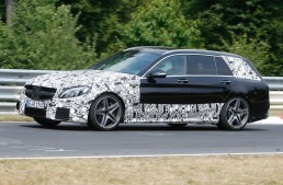 The New C 63 AMG at Paris Motorshow with the New 4 litre V8 bi-turbo and 510 HP