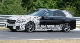 The New C 63 AMG at Paris Motorshow with the New 4 litre V8 bi-turbo and 510 HP