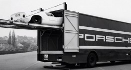 Mercedes designed a racecar transporter for Porsche, back in the ’60s. VIDEO