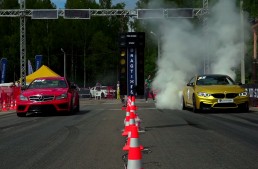 The classic German trio battle it out on the drag strip