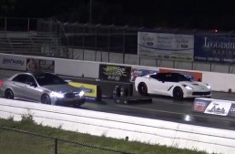 Jumping off the start line to beat a Mercedes? Mercedes-AMG E63 S v 2015 Corvette C7