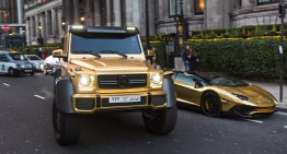 Flashy fleet – Saudi sheikh shows off golden Mercedes G63 AMG 6×6 in London