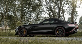 Diabolique! Satin Black Mercedes-AMG GT S with Dragon Red Stripes