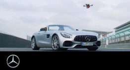 Mercedes-AMG GT Roadster races drone in crazy race