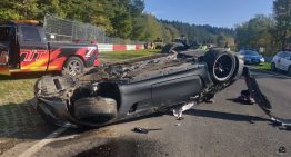 Mercedes-AMG GT R rolls over seven times at the Nurburgring racetrack