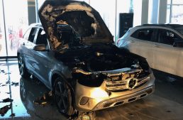 Burned down to the ground. Mercedes-Benz GLC ignites in Boston dealership