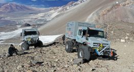 Ground-breaking record-breaking for the Mercedes-Benz Unimog, up the volcano