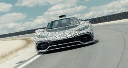 Mercedes-AMG One performs speed testing on the Mercedes test center