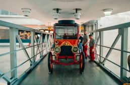 1904 Mercedes Simplex 60 hp that belonged to Emil Jellinek leaves the Mercedes-Benz Museum