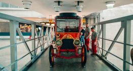 1904 Mercedes Simplex 60 hp that belonged to Emil Jellinek leaves the Mercedes-Benz Museum