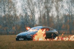 Totally insane. Russian vlogger burns his Mercedes-AMG GT 63 S