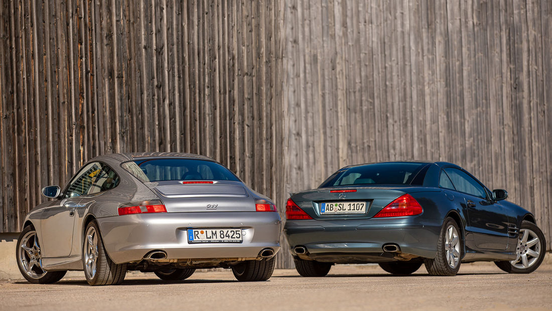 Mercedes SL R230 vs Porsche 911 996