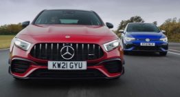 Mercedes-AMG A45 S fights the Volkswagen Golf R in a drift war