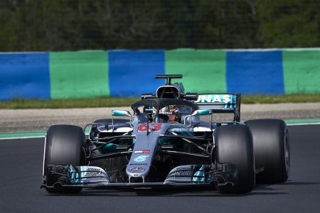 George Russell in a Mercedes-AMG Petronas racing car