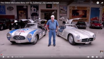 The oldest Mercedes SL Gullwing W194 driven by Jay Leno