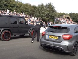 Brave Mercedes-AMG A 45 fights brother from another mother and supercars