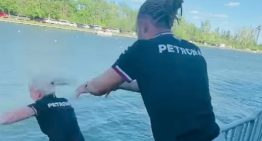 Lewis Hamilton Pushes His Physiotherapist Into the River After P3 in the Canadian Grand Prix