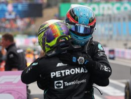 Lewis Hamilton and George Russell, Up on the Podium Again