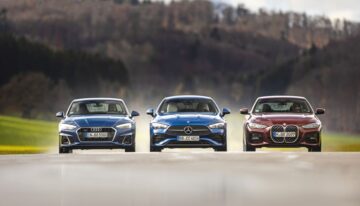 Press review Mercedes CLE versus Audi A5 Coupe, BMW 4 Series coupe by auto motor und sport